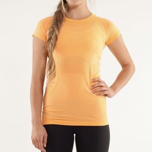 Lululemon Athletica 8 Run Swiftly Tech Short Sleeve Orange Creamcicle Pop Tee